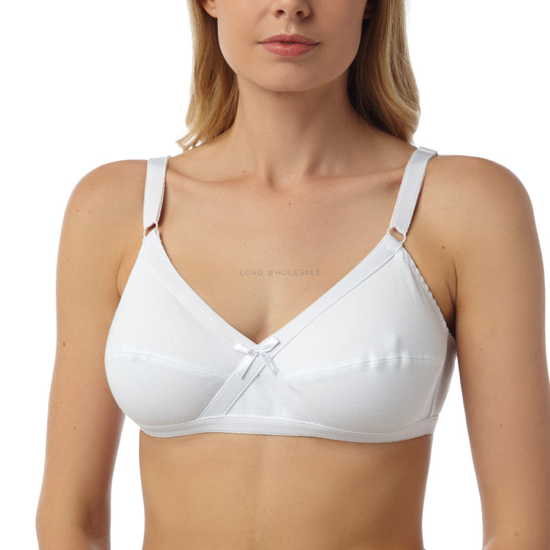 Ladies 100% Cotton Cross Front Bras
