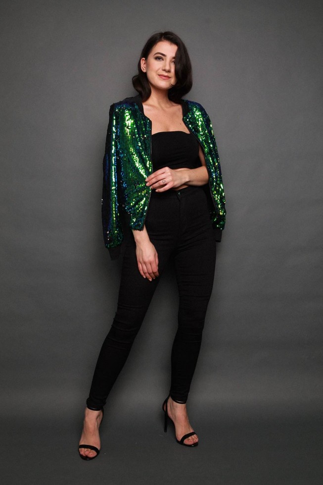 Sequin Bomber Jacket