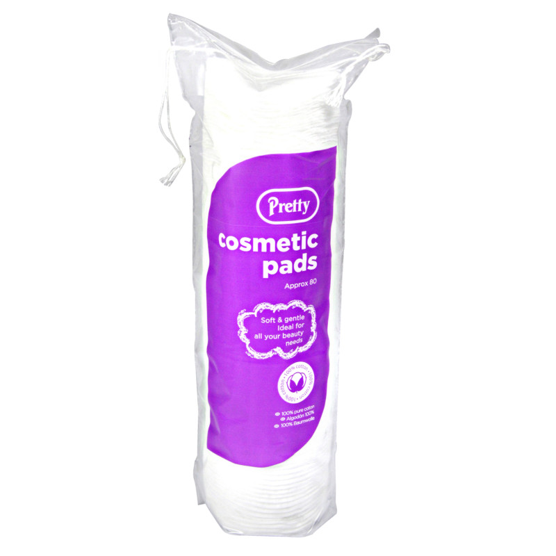 Pretty Cotton Cosmetic Pads Soft and Gentle 80Pack