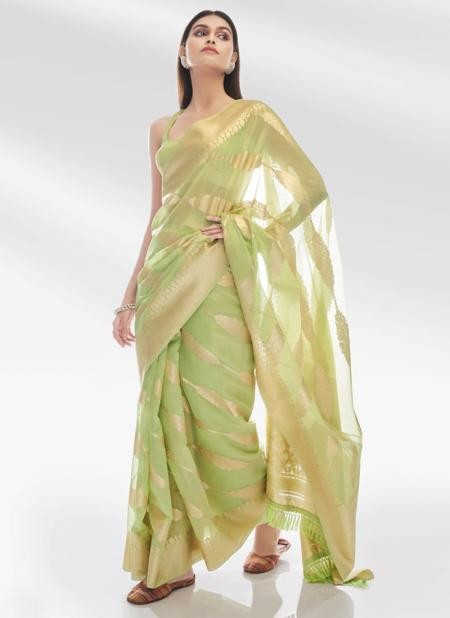 Abhudahi Organza Amazing Shiny Banarasi Zari Sarees
