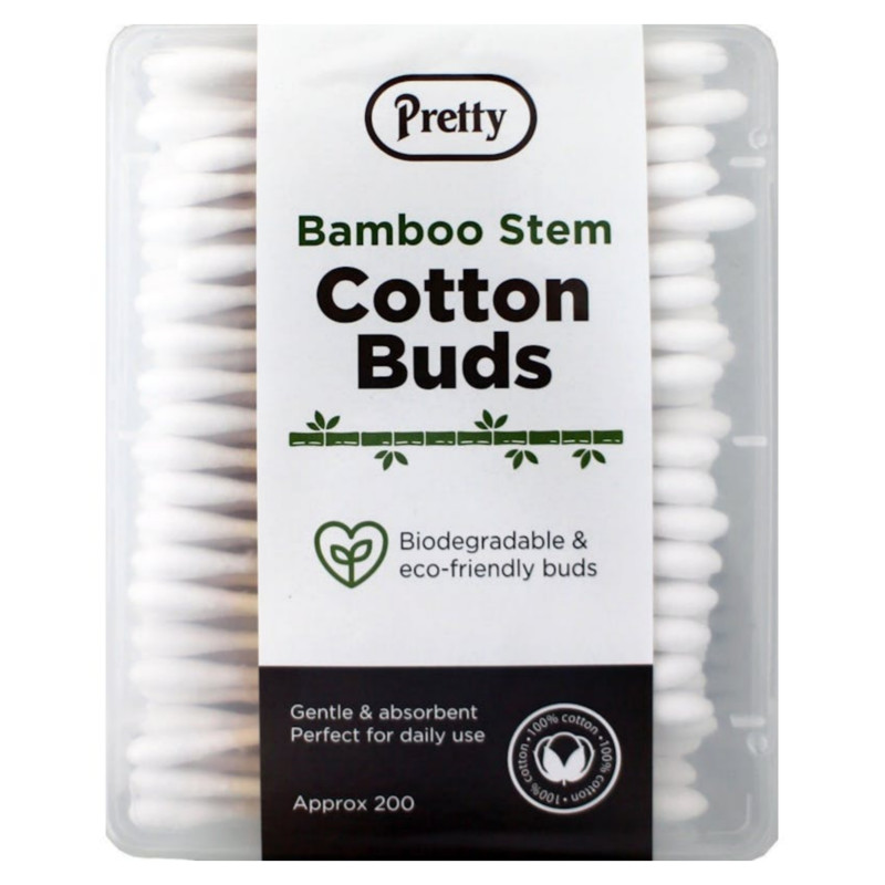 Pretty Bamboo Stem Cotton Buds Biodegradable and Eco-Friendly 200Pack