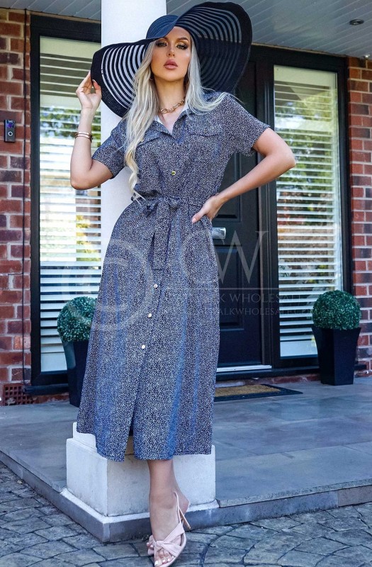 DARYA DITSY PRINT MIDAXI SHIRT MAXI MIDI DRESS