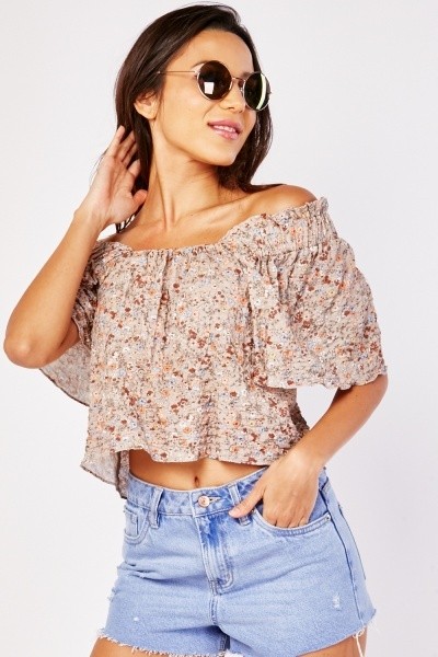 PRINTED TEXTURED BLOUSE