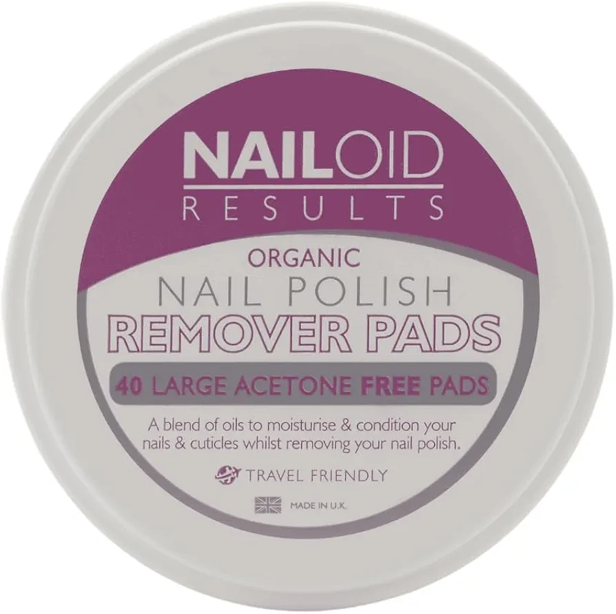 Nailoid Organic Large Acetone Free Nail Polish Remover Pads 40S