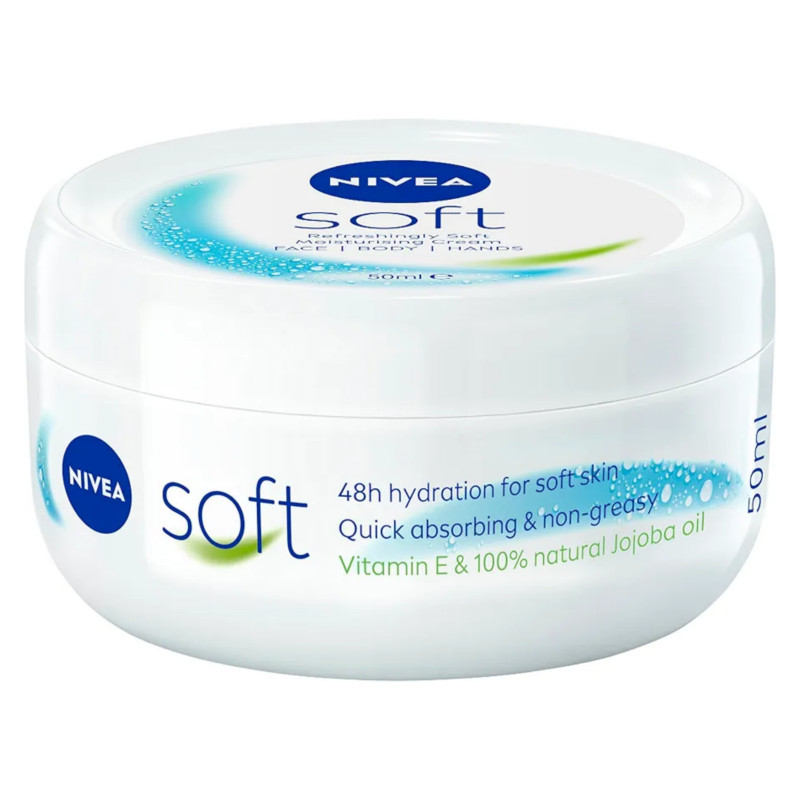 Nivea Soft Refreshing Soft Moisturising Cream Face Body & Hands 50ml
