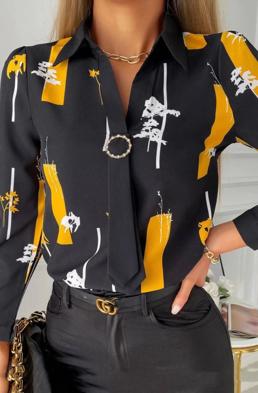 GEORGINA ABSTRACT PRINT SHIRT BLOUSE TOP