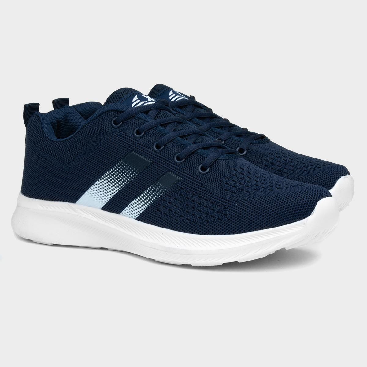 XL Mens Mesh Lace Up Trainers with Stripes