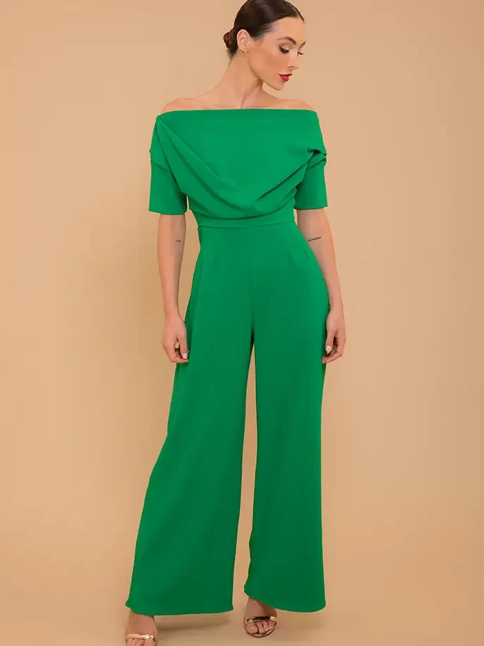 Atom Label Lima Jumpsuit in Emerald Green