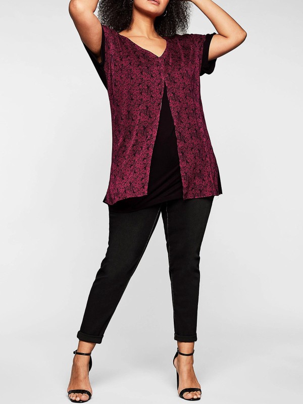 Layered Look Chiffon Top