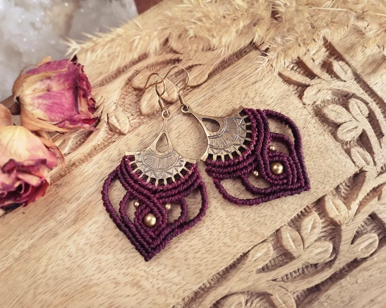 Boho Earrings 'SHANTI' | Micro Macrame Earrings