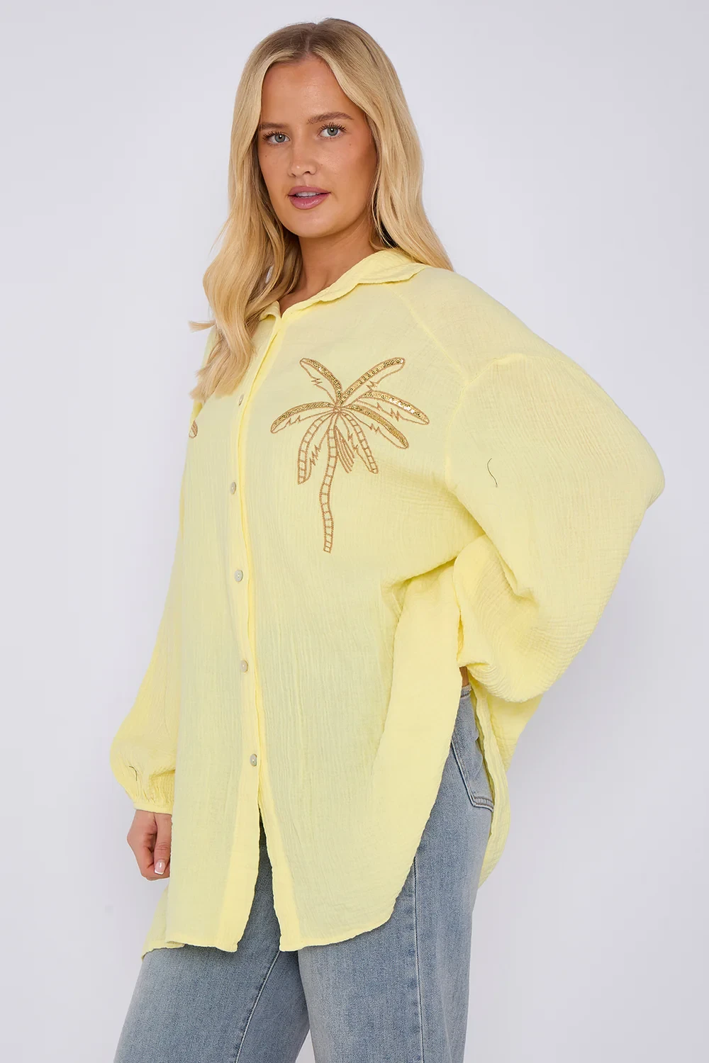 CHEESE CLOTH PALM TREE SHIRT