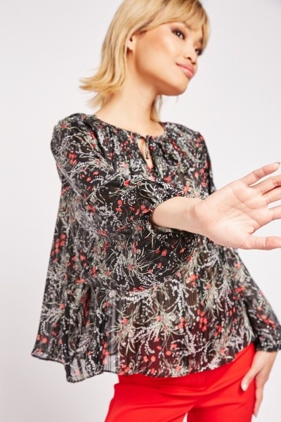 FLORAL LONG SLEEVE BLOUSE