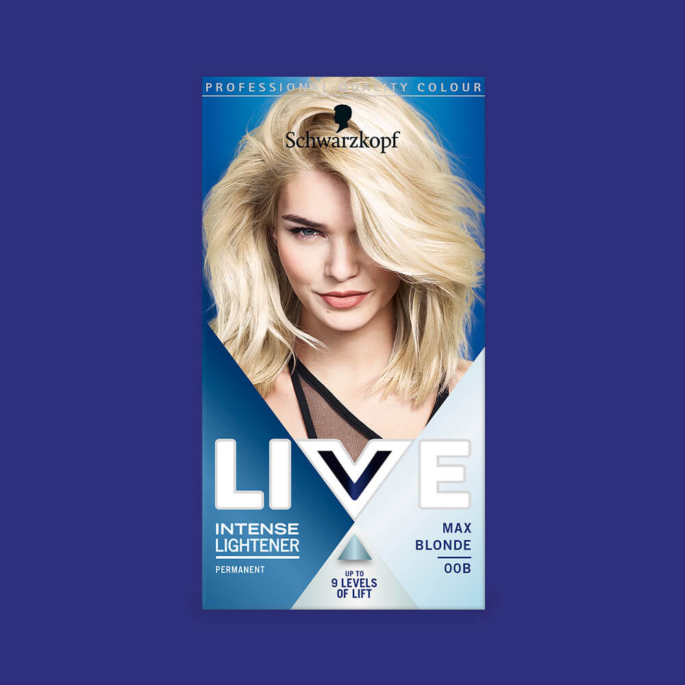 Schwarzkopf Live Intense Colour Lightener Permanent Hair Dye Max Blonde 00B