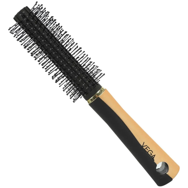 Vega Round Shape Hair Brush With Wooden Handle 22Cm