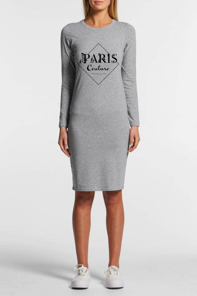 Paris Couture Slogan Organic Cotton Dress