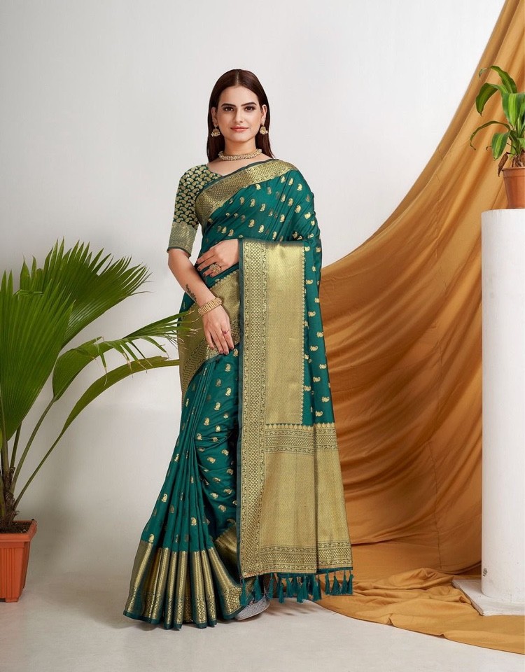 Pure Handloom Pure Silk Sarees with Cooper Jari