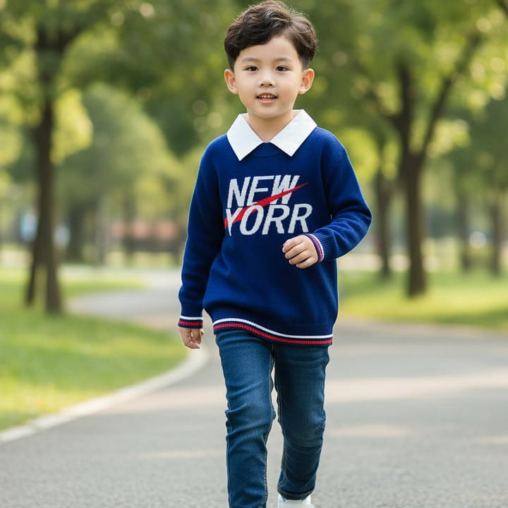 Boys Knitted Collar Jumper (3-12Y)