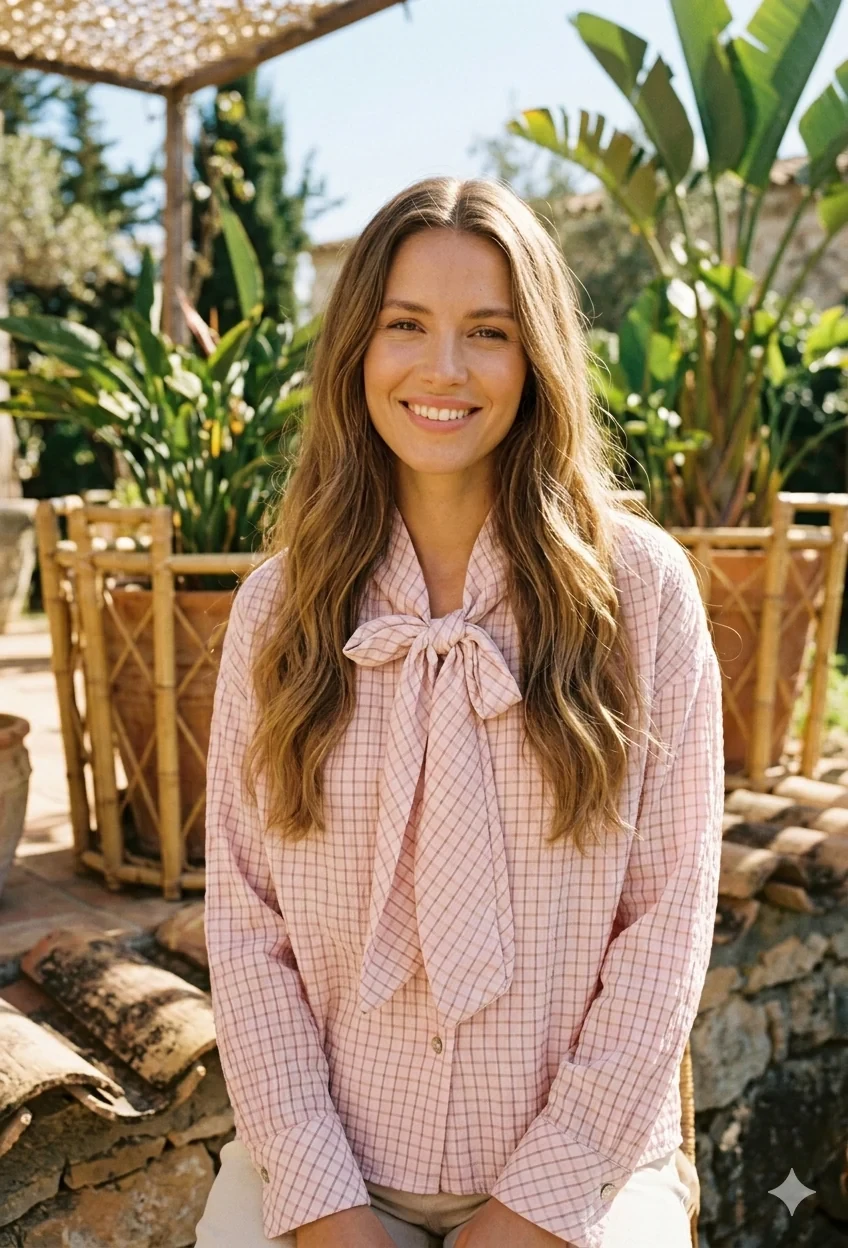 PUSSY-BOW STRIPE SHIRT