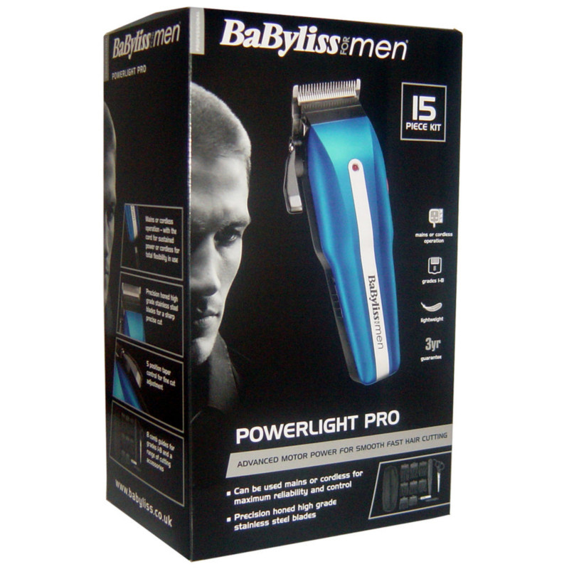 Babyliss For Men 15 Piece Kit Power Light Pro Hair Clipper Set