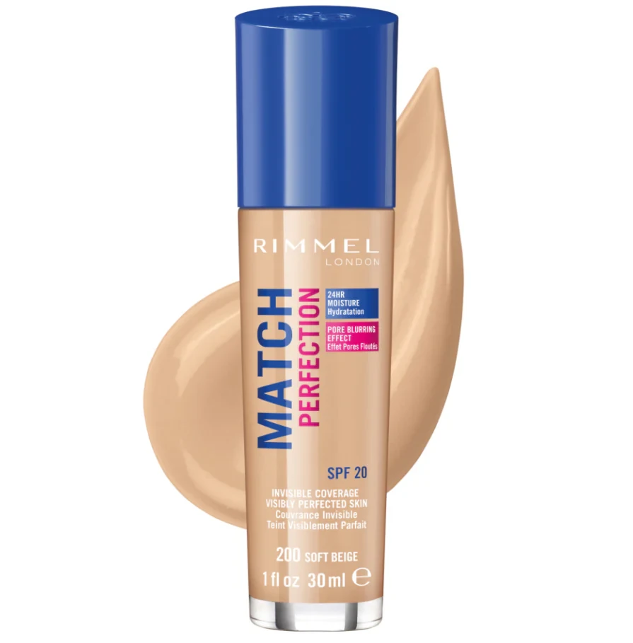 Rimmel London Match Perfection 24HR Foundation 200 Soft Beige