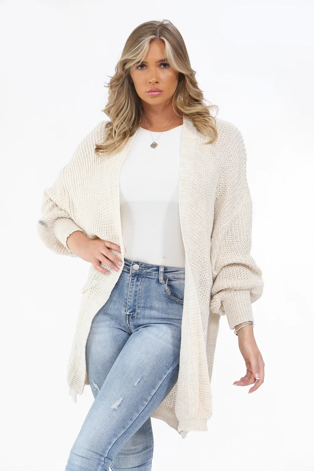 BUBBLE SLEEVE POCKET CARDIGAN