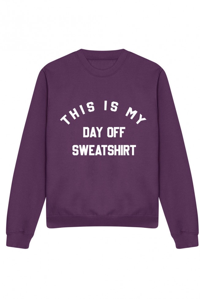 Day Off Slogan Oversized Sweatshirt