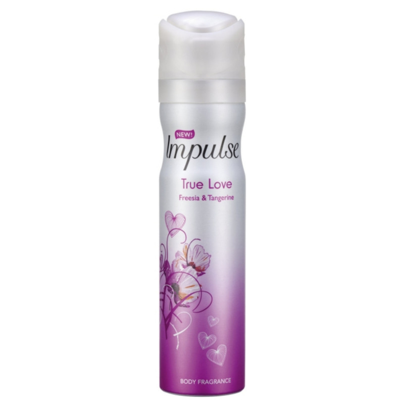 Impulse True Love Women's Body Spray Freesia and Tangerine Fragrance 75ml