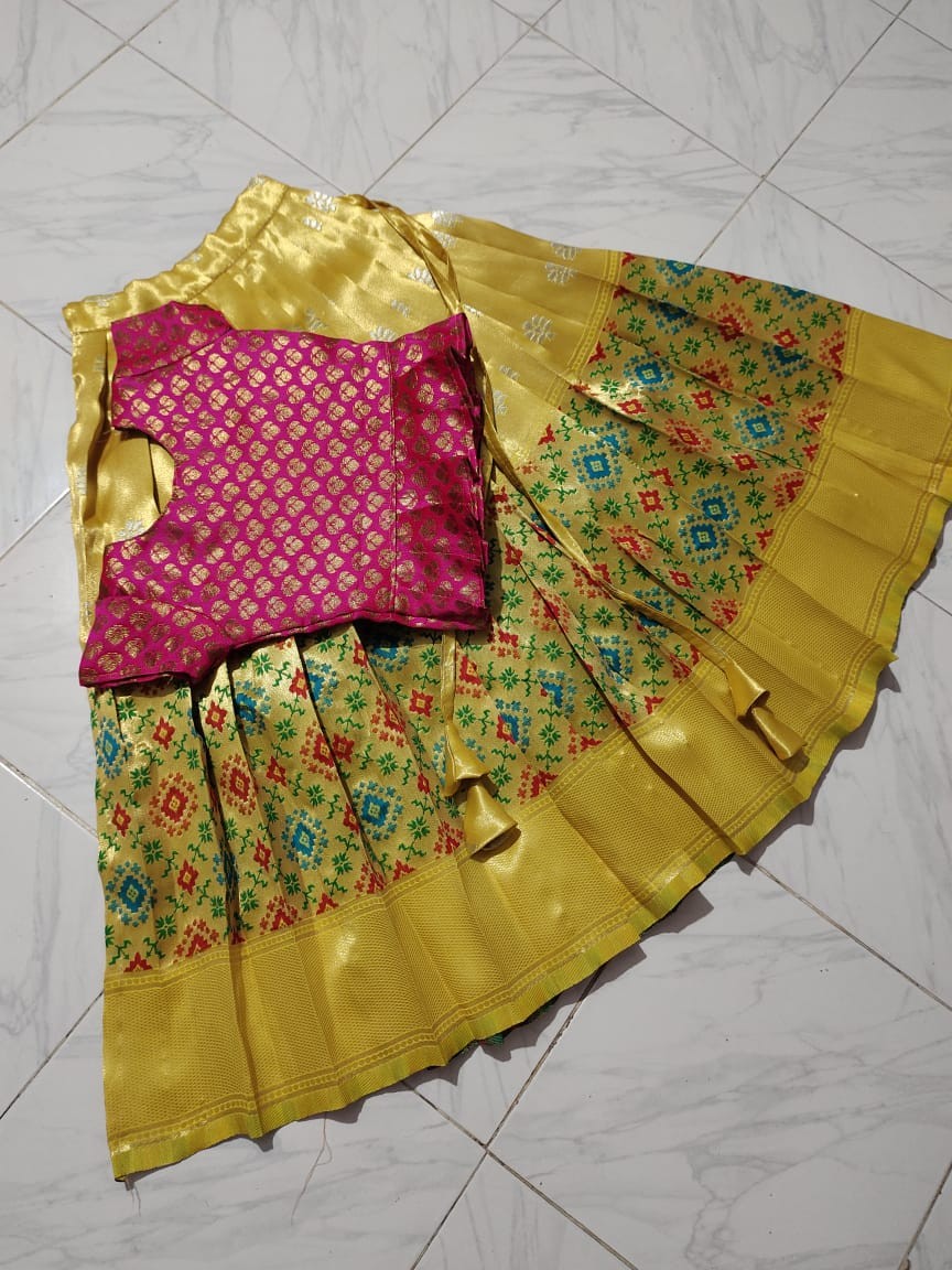 Pure Lichi Silk Semi stich Lehenga