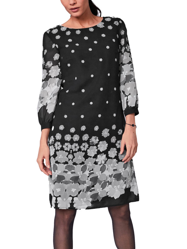 Border Print Shift Dress