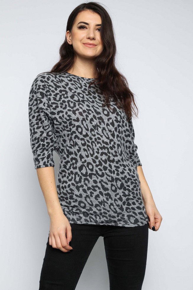 Batwing Sleeve Leopard Top