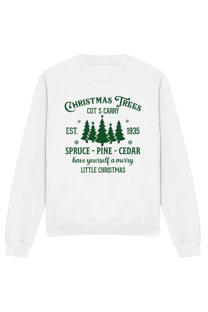 Christmas Trees Print Sweatshirt