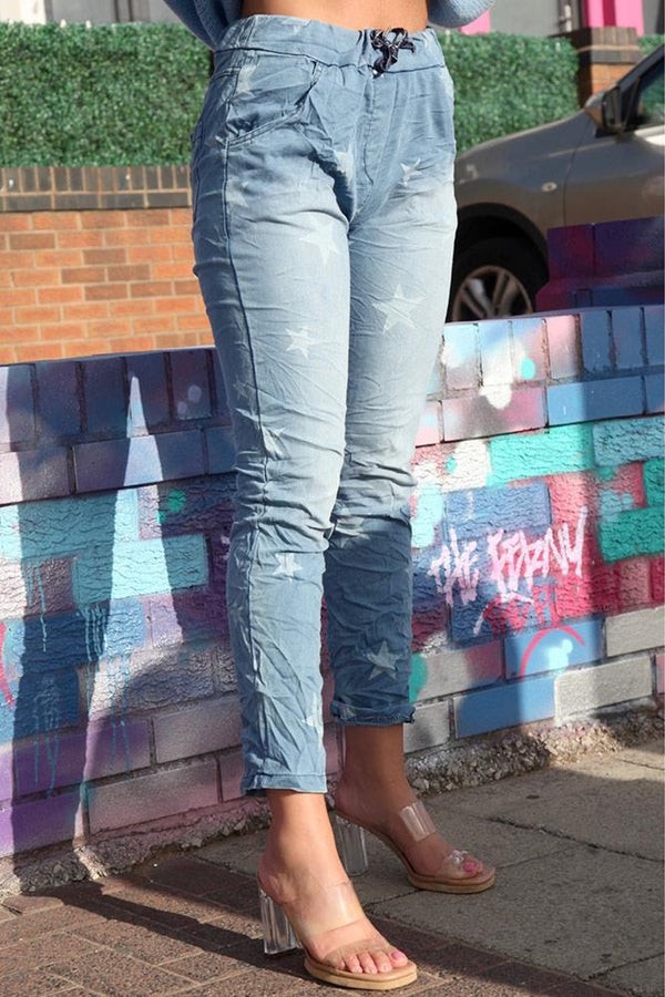 Italian Star Print Full Length Pant