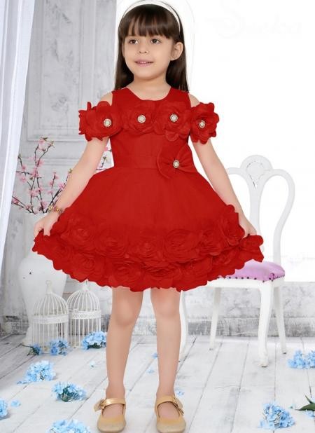 Red Latest Designer Birthday Dress