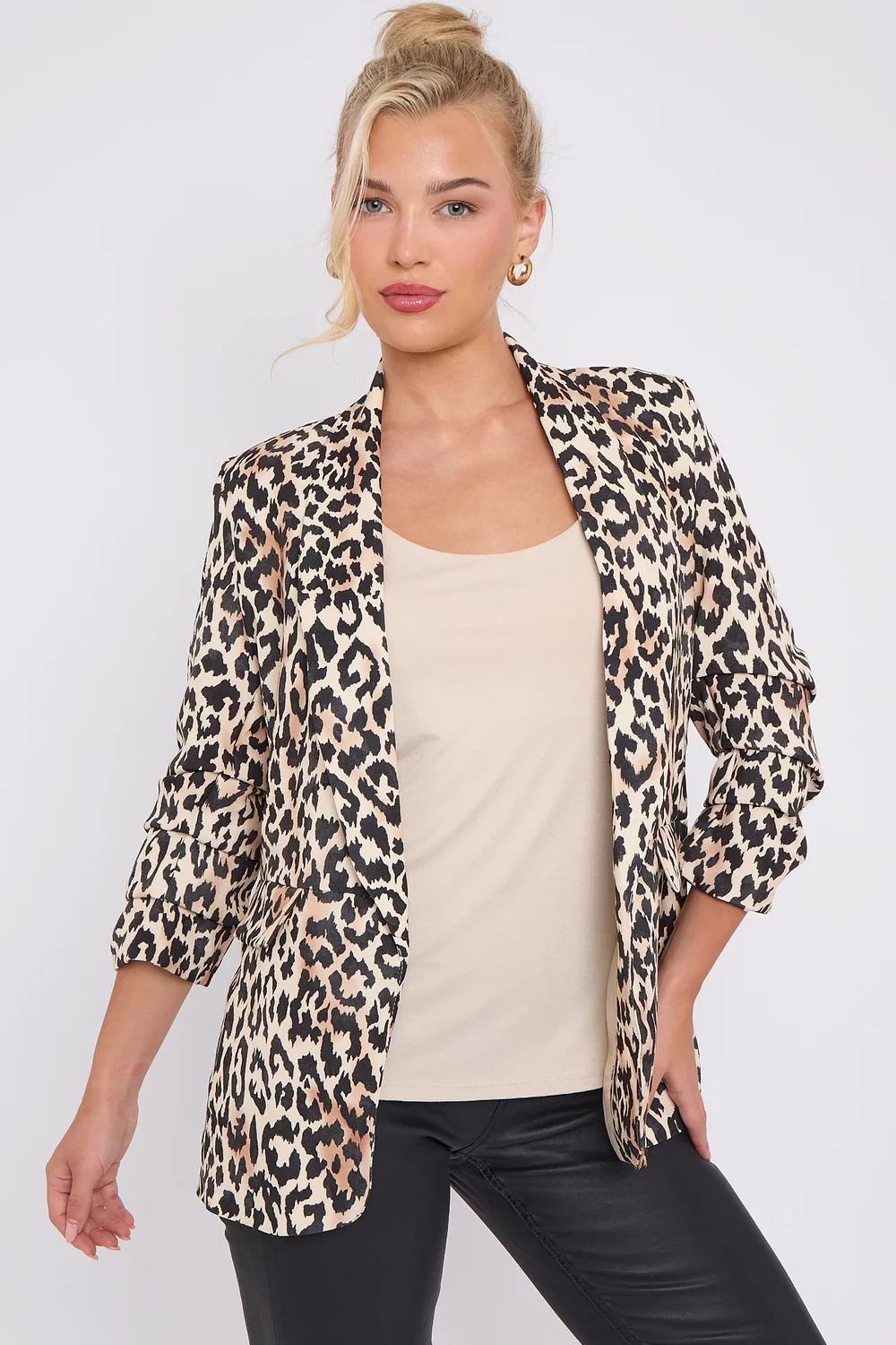 ANIMAL PRINT PLUS SIZE BLAZER
