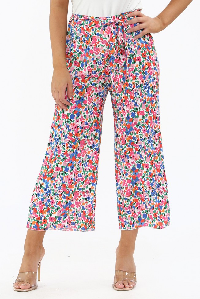 Floral Wide Leg Culotte Trousers