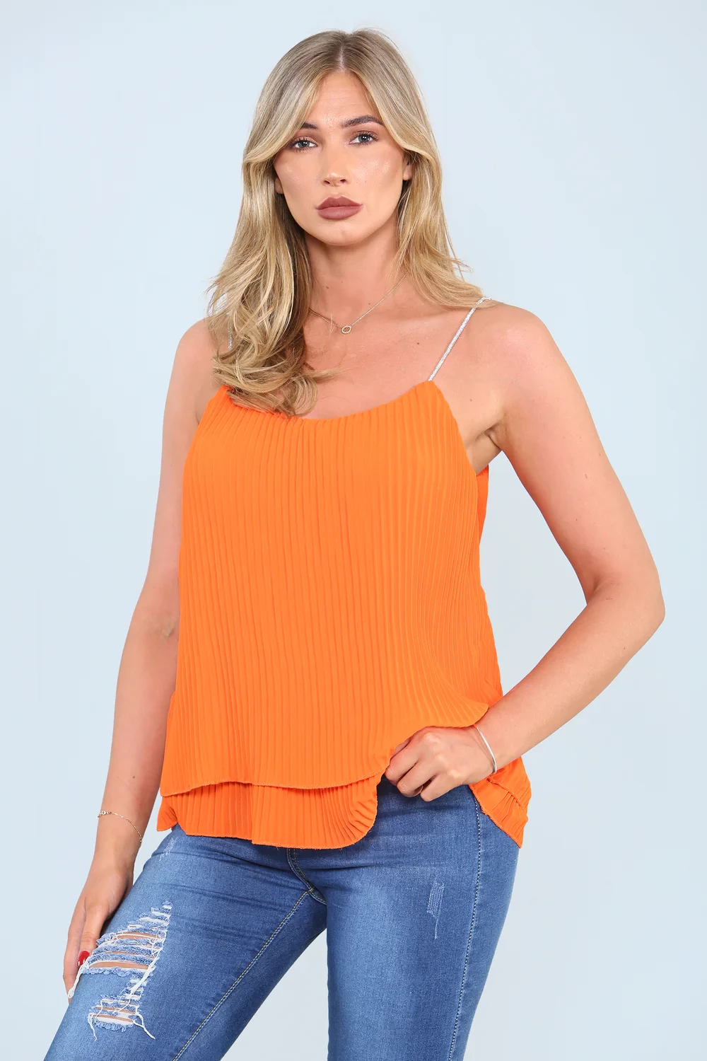 CAMI PLEATED LAYERED VEST