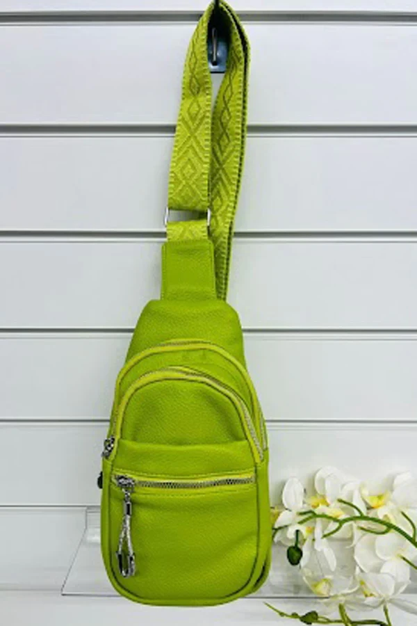 Zip Apportmant Adjustable Strap Crossbody Bag