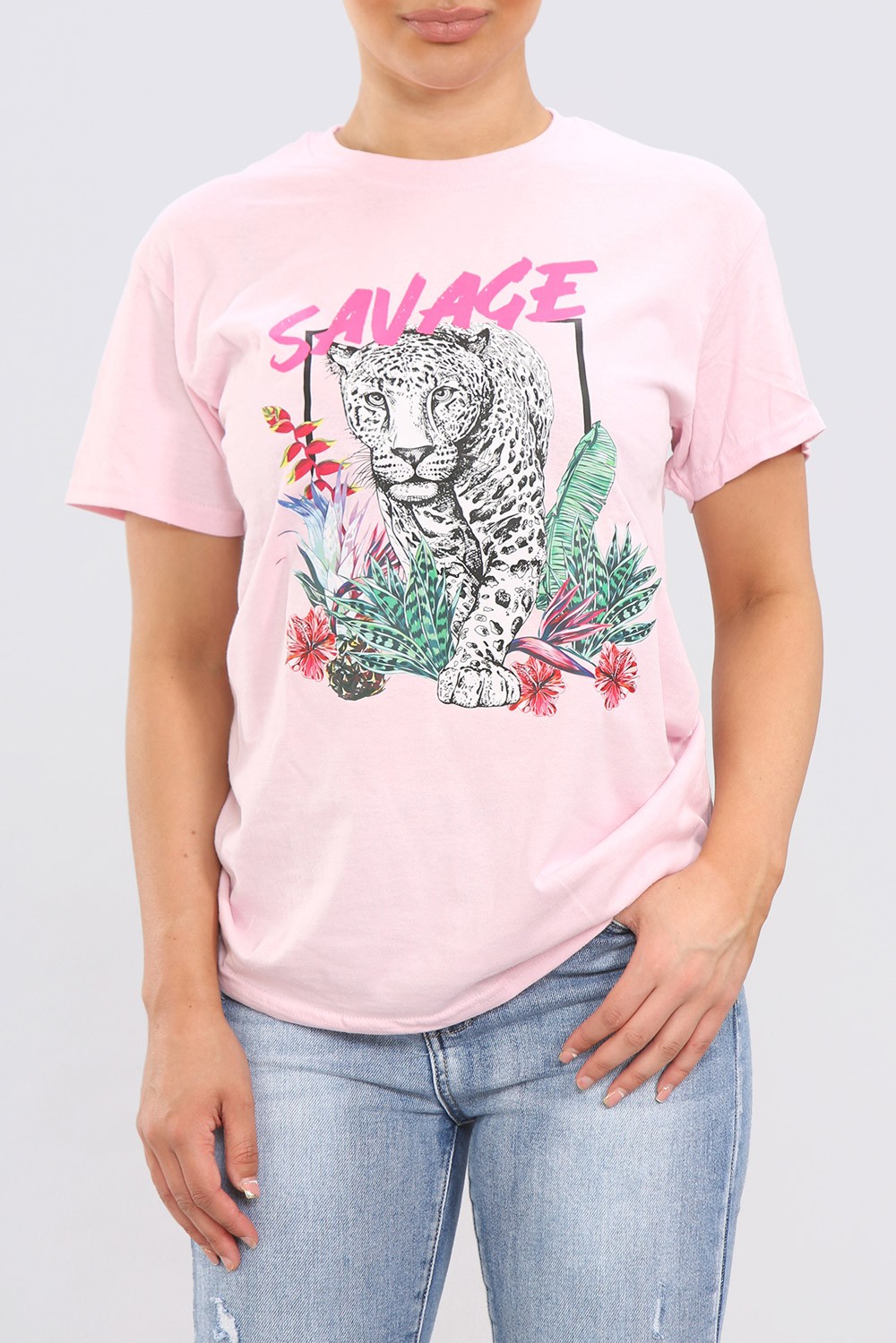 Neon Savage Print Oversized T-Shirt