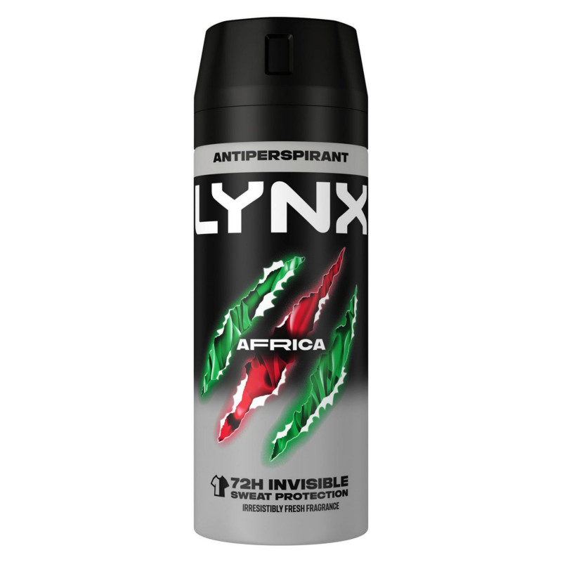 Lynx Africa 72Hr Invisible Sweat Protection Anti-Perspirant Deodorant Body Spray 150ml