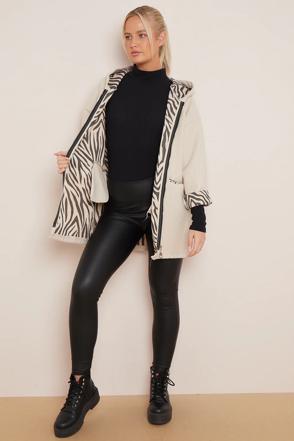 BLAKE ZEBRA LINED COAT
