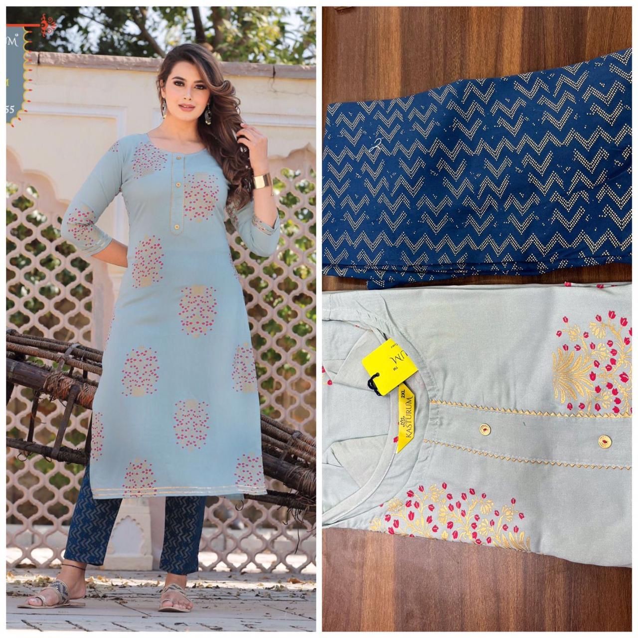 Rayon kurti with pent