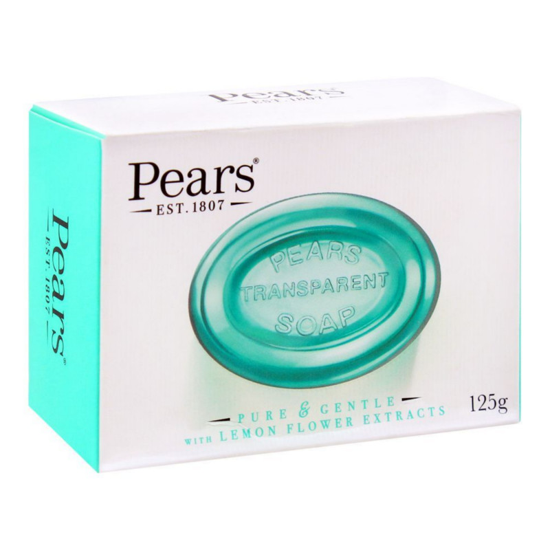 Pears Pure and Gentle Transparent Bar Soap With Lemon Dlower Extract 125g