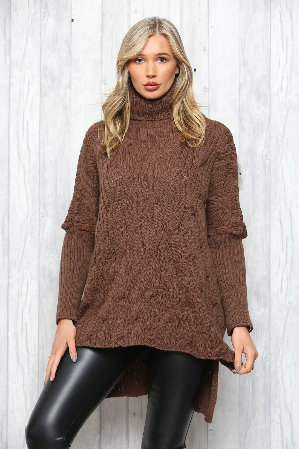 POLONECK PATTERN KNIT JUMPER