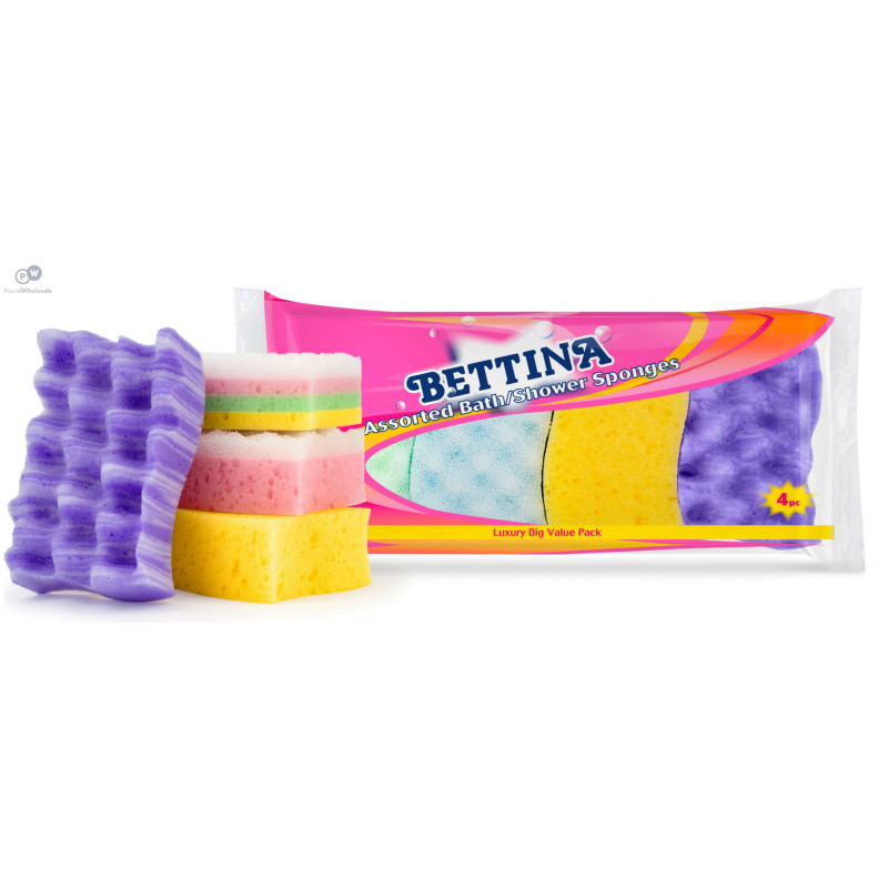 Bettina Assorted Bath and Shower Sponges 4Pack