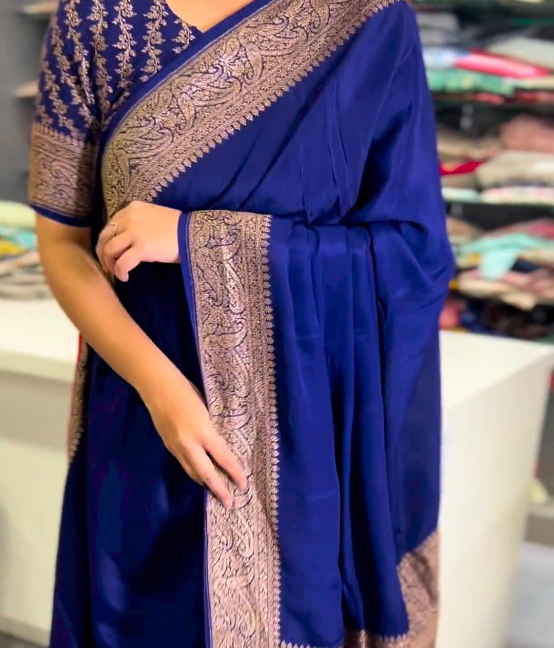 Banarasi fancy Dybl Waarm Silk katan Soft Saree