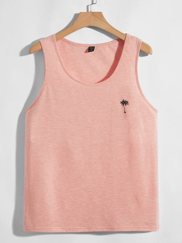 Men Palm Tree Print Tank Top