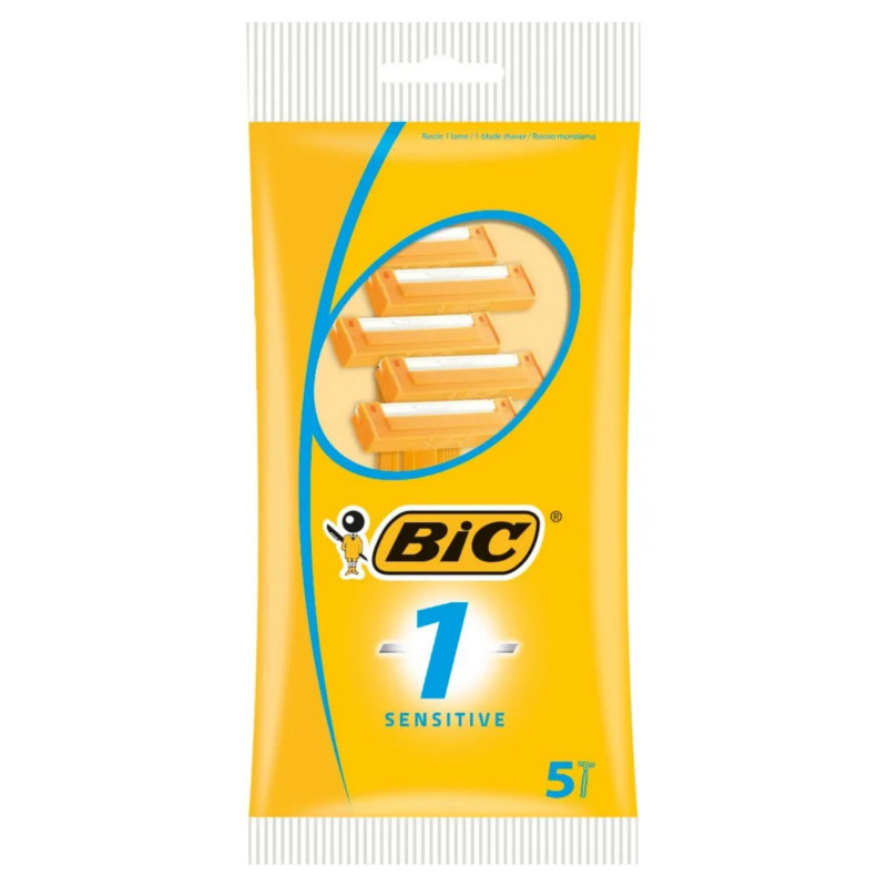 BIC 1 Sensitive Men’s Single Disposable Razor 5Pack