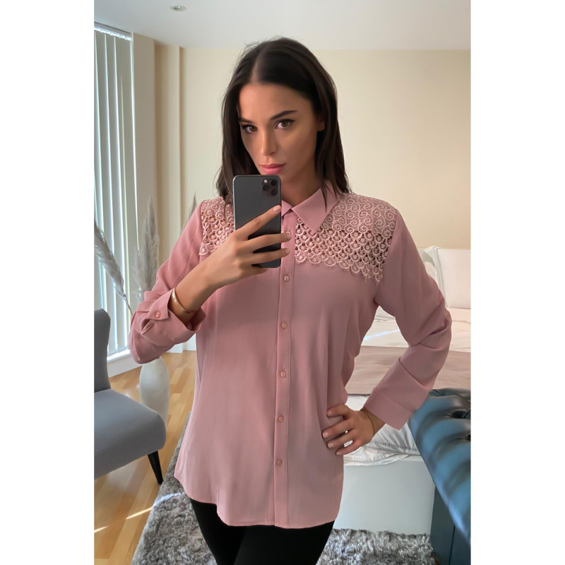 OVERSIZED SHIRT WITH LACE