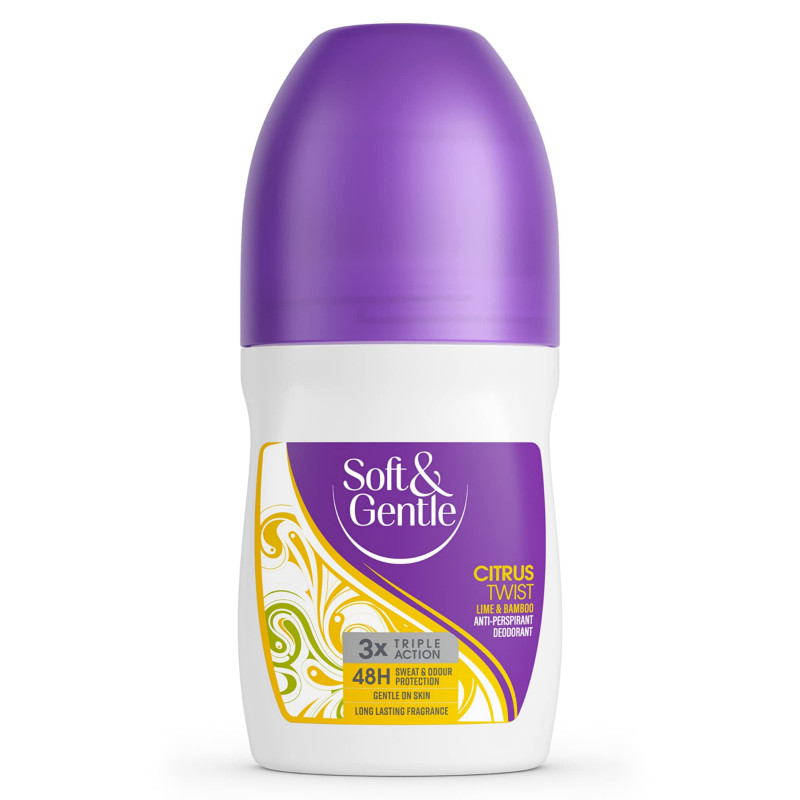 Soft and Gentle Citrus Twist Lime and Bamboo Anti-Perspirant Deodorant Roll On 50ml