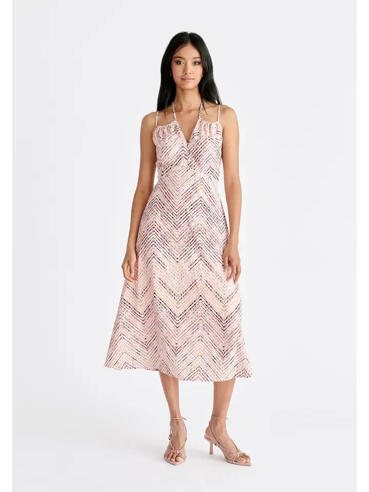 Cross Strap Dress Pink